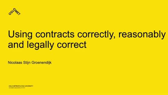 Link til Using contracts correctly, reasonably and legally correct