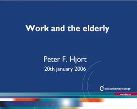 Link til Peter F. Hjort - Work and the elderly
